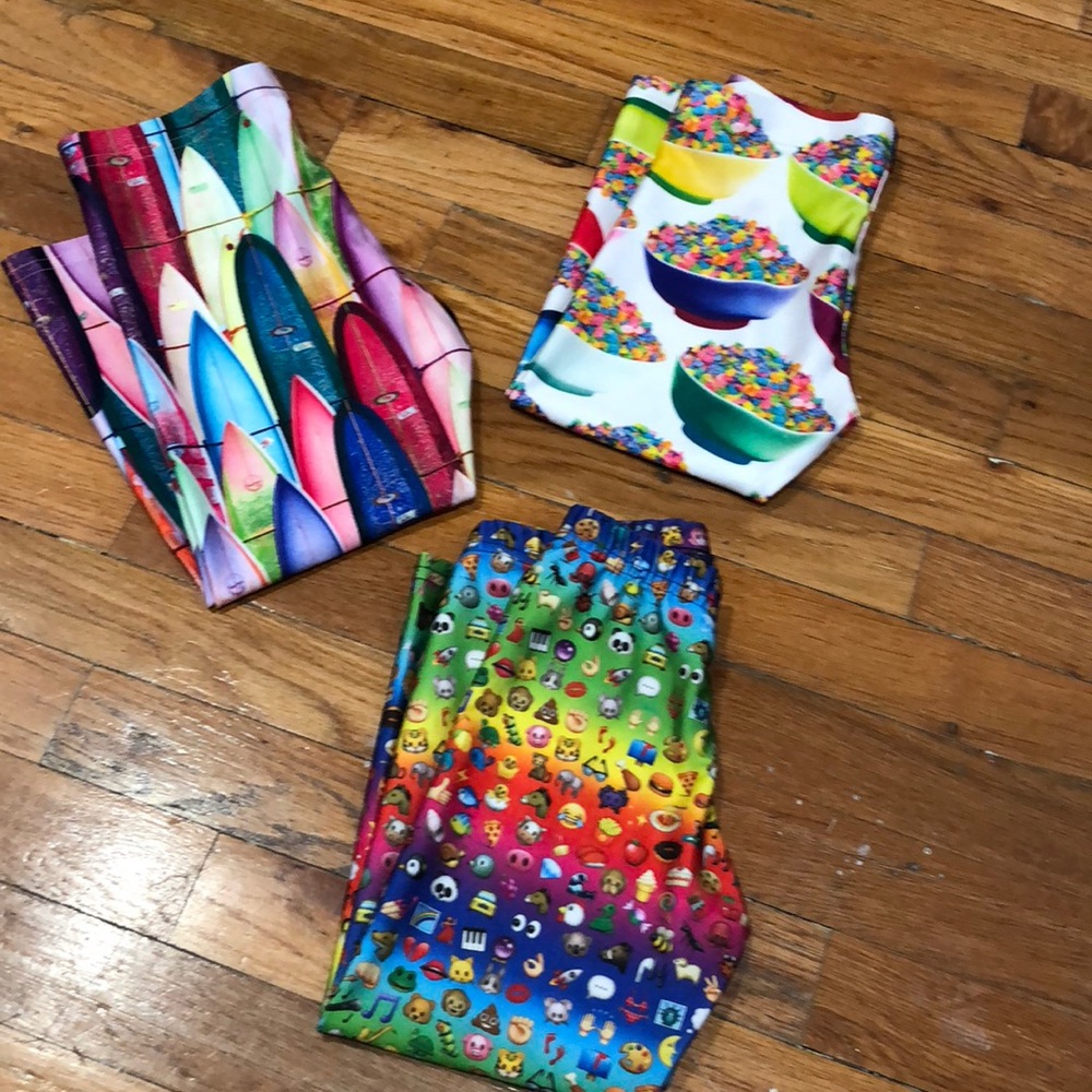 3 Zara Terez Cropped Leggings. Girls Size Small